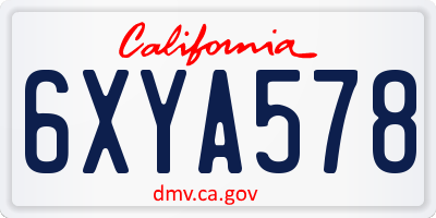 CA license plate 6XYA578