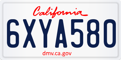 CA license plate 6XYA580