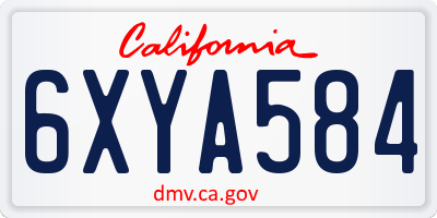 CA license plate 6XYA584