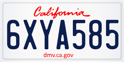 CA license plate 6XYA585