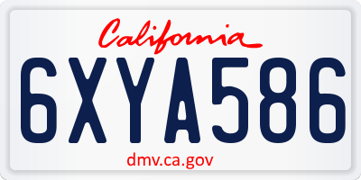 CA license plate 6XYA586