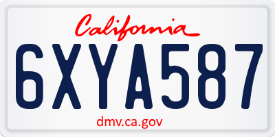 CA license plate 6XYA587