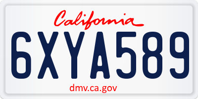 CA license plate 6XYA589