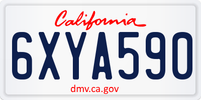 CA license plate 6XYA590