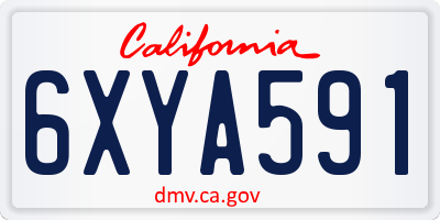 CA license plate 6XYA591