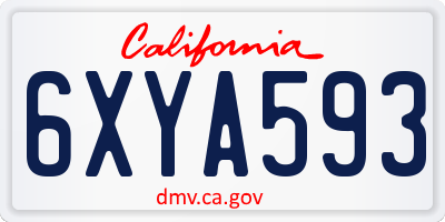 CA license plate 6XYA593