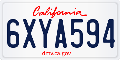 CA license plate 6XYA594