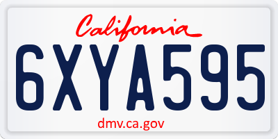 CA license plate 6XYA595