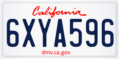 CA license plate 6XYA596