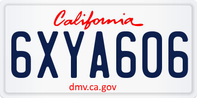 CA license plate 6XYA606