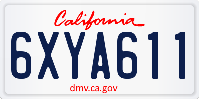 CA license plate 6XYA611
