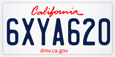 CA license plate 6XYA620