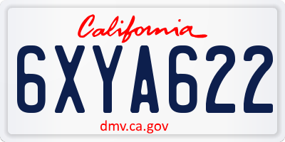 CA license plate 6XYA622