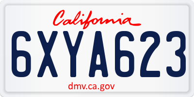 CA license plate 6XYA623