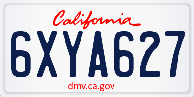 CA license plate 6XYA627