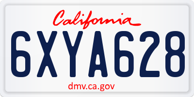 CA license plate 6XYA628