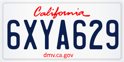 CA license plate 6XYA629