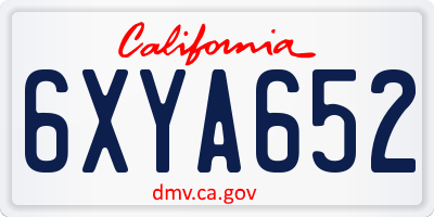 CA license plate 6XYA652