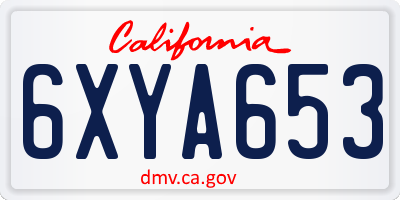 CA license plate 6XYA653