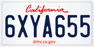 CA license plate 6XYA655