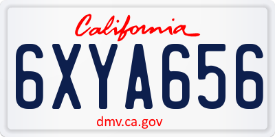 CA license plate 6XYA656