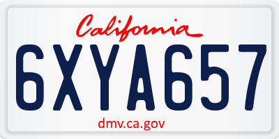 CA license plate 6XYA657
