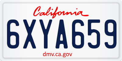 CA license plate 6XYA659