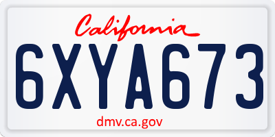 CA license plate 6XYA673