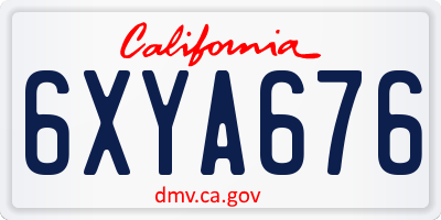 CA license plate 6XYA676