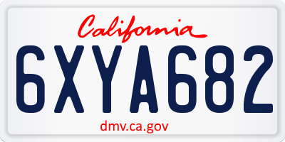 CA license plate 6XYA682