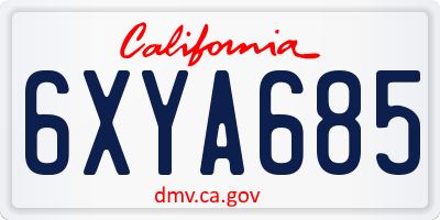 CA license plate 6XYA685