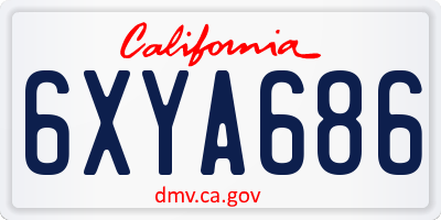 CA license plate 6XYA686