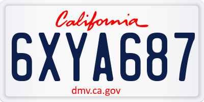 CA license plate 6XYA687