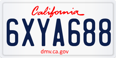 CA license plate 6XYA688