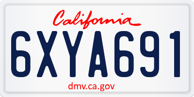 CA license plate 6XYA691