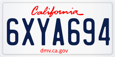 CA license plate 6XYA694