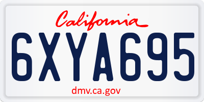 CA license plate 6XYA695