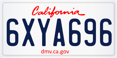 CA license plate 6XYA696