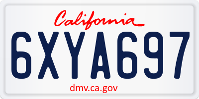 CA license plate 6XYA697