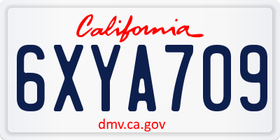 CA license plate 6XYA709