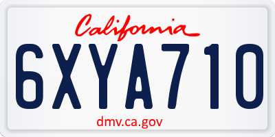 CA license plate 6XYA710