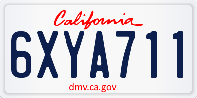 CA license plate 6XYA711