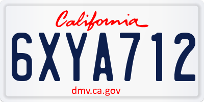 CA license plate 6XYA712