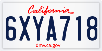 CA license plate 6XYA718
