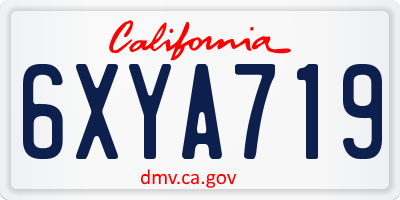 CA license plate 6XYA719