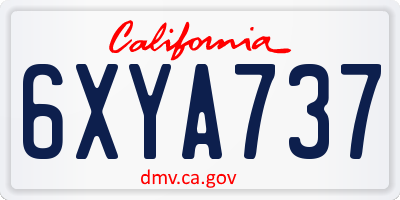 CA license plate 6XYA737