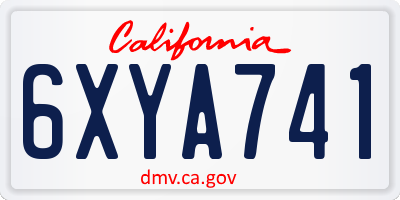 CA license plate 6XYA741