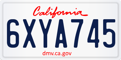 CA license plate 6XYA745