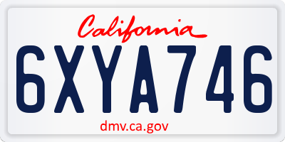 CA license plate 6XYA746