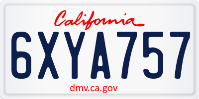 CA license plate 6XYA757